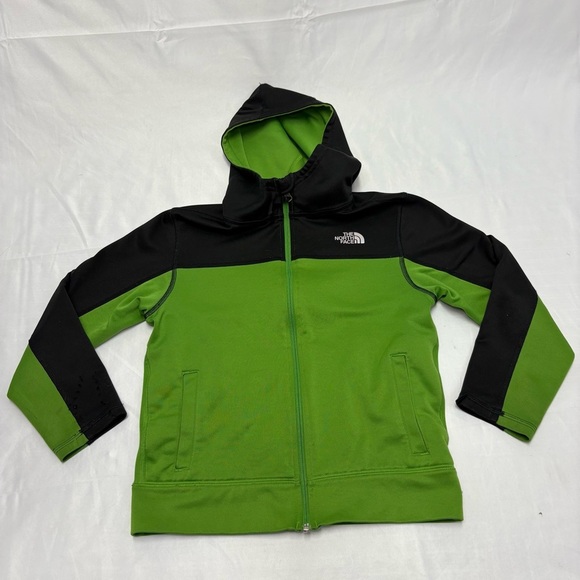 2/$20 The North Face Boys Small Green Black Zip Hooded Sweatshirt Hoodie Jacket - Picture 1 of 8